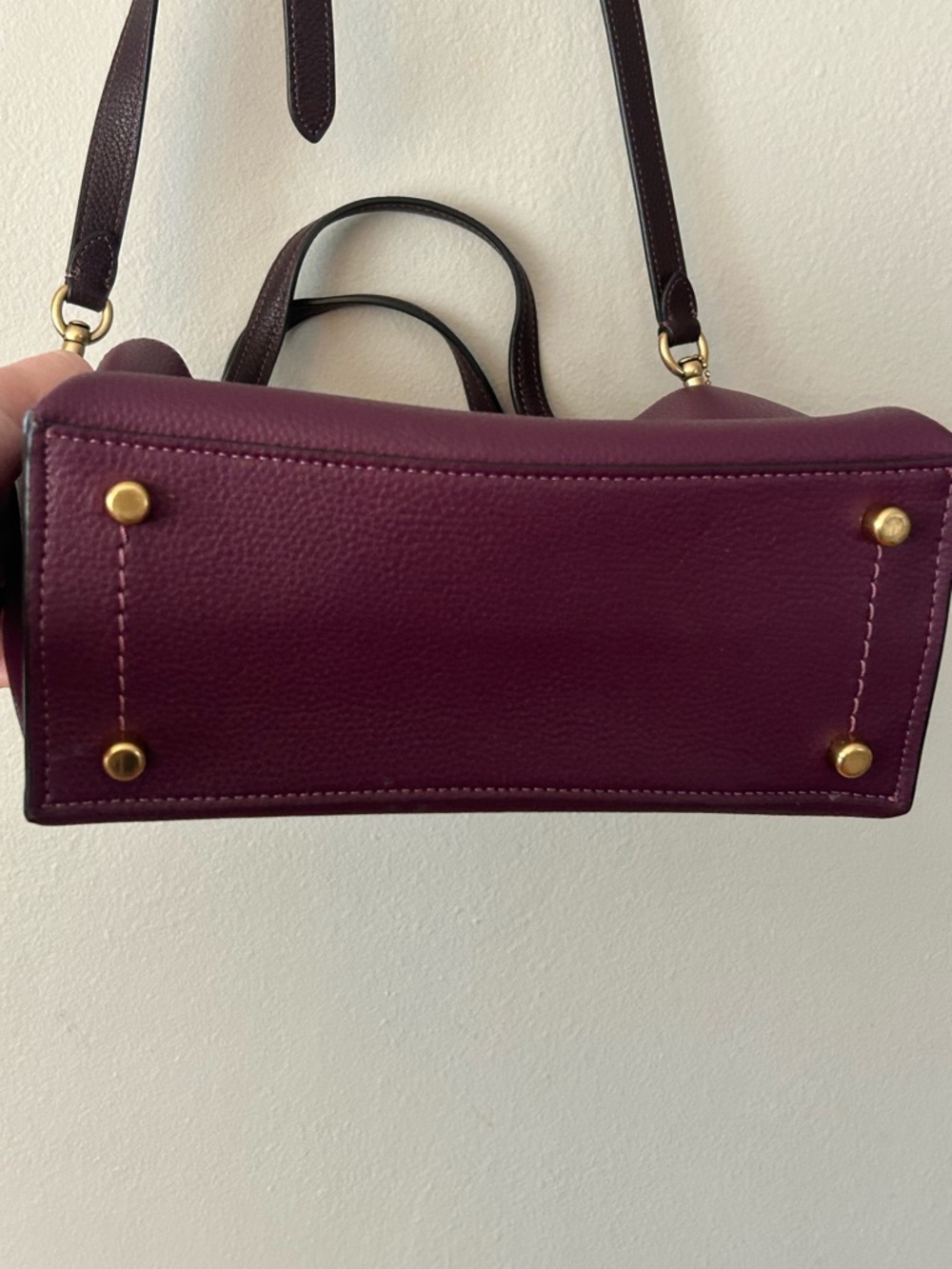 Coach C8561 Deep Berry Colorblock Pebbled Leather Willow Tote 24 - Picture 6 of 12